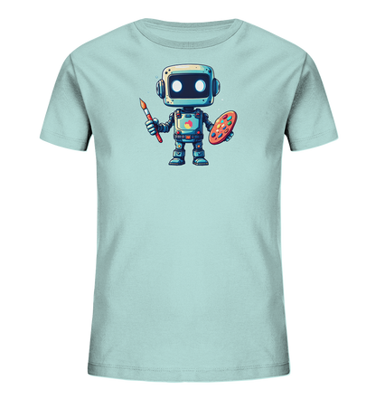 Kinder-T-Shirt | Roboter-Künstler mit Farbpalette - Kinder Bio T-Shirt