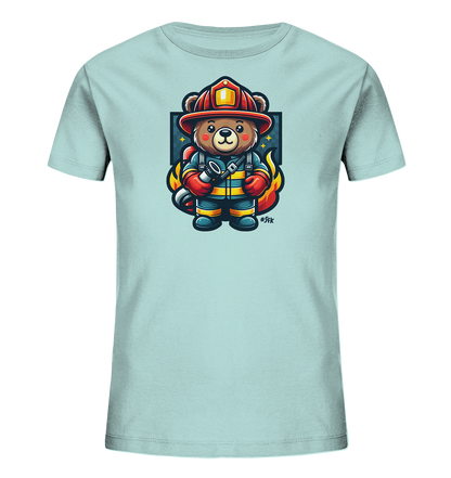 Kinder-T-Shirt mit Bär in Feuerwehrmontur