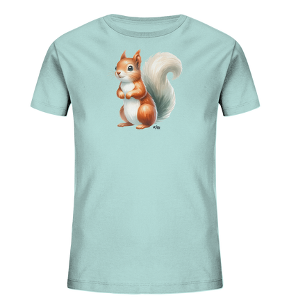 Aufrecht stehendes Eichhörnchen Motiv auf Kinder T-Shirt