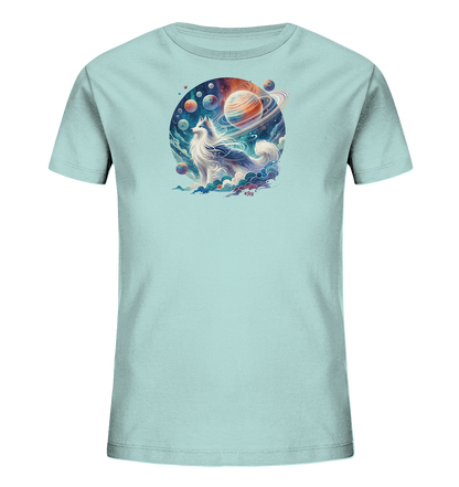 Kinder-T-Shirt mit Hund in einer Galaxie