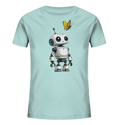 Kinder T-Shirt mit kleinem Roboter und Schmetterling