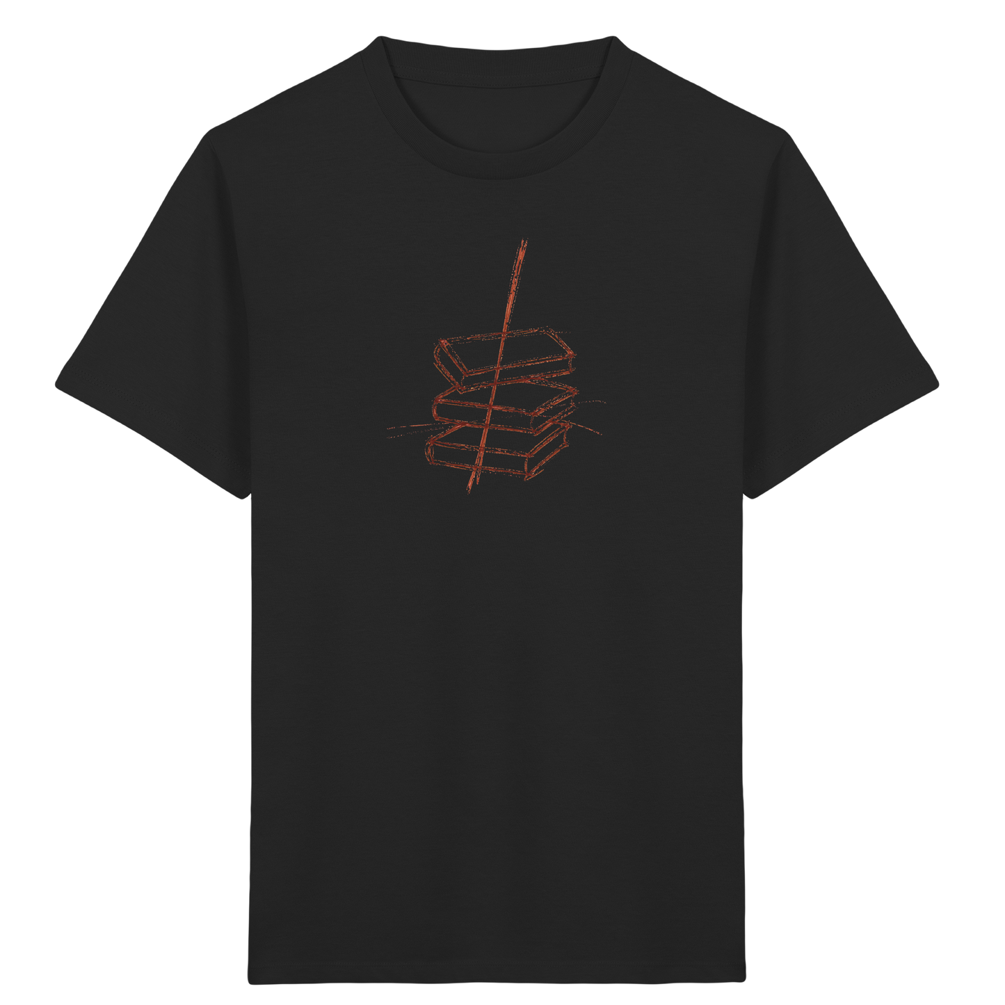 Schiefe Bücherburg mit Bleistift - Kinder Bio T-Shirt