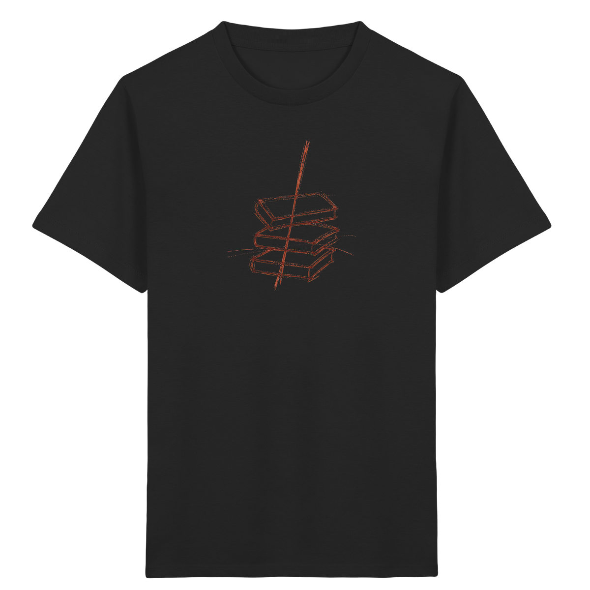 Schiefe Bücherburg mit Bleistift - Kinder Bio T-Shirt