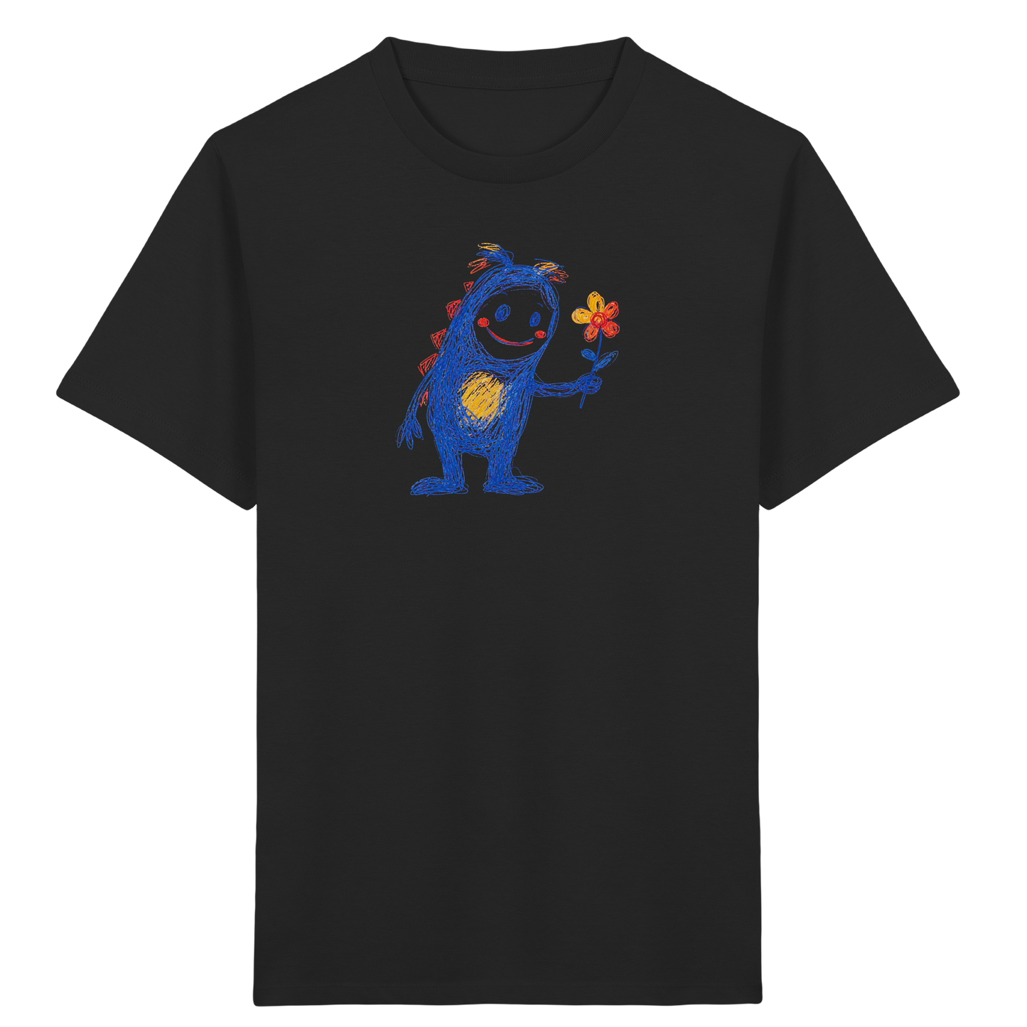 Blumenfreund Monster mit Blume - Kinder Bio T-Shirt