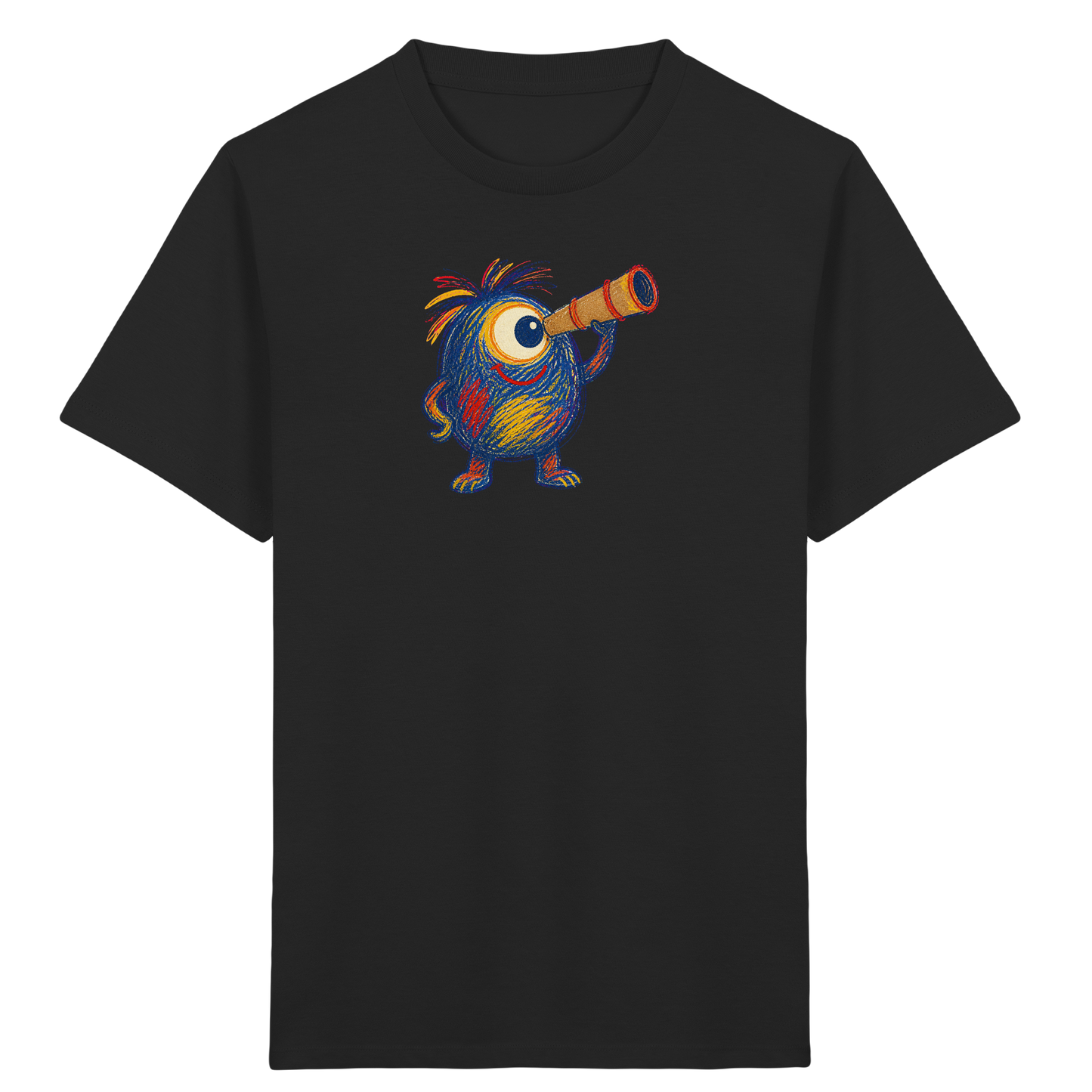 Mondgucker Monster mit Teleskop - Kinder Bio T-Shirt