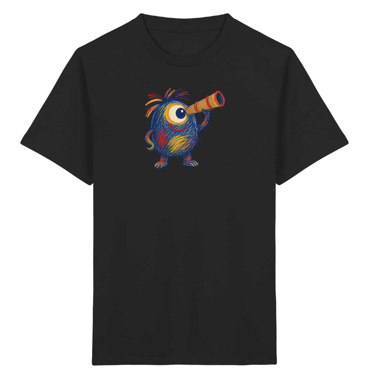 Mondgucker Monster mit Teleskop - Kinder Bio T-Shirt