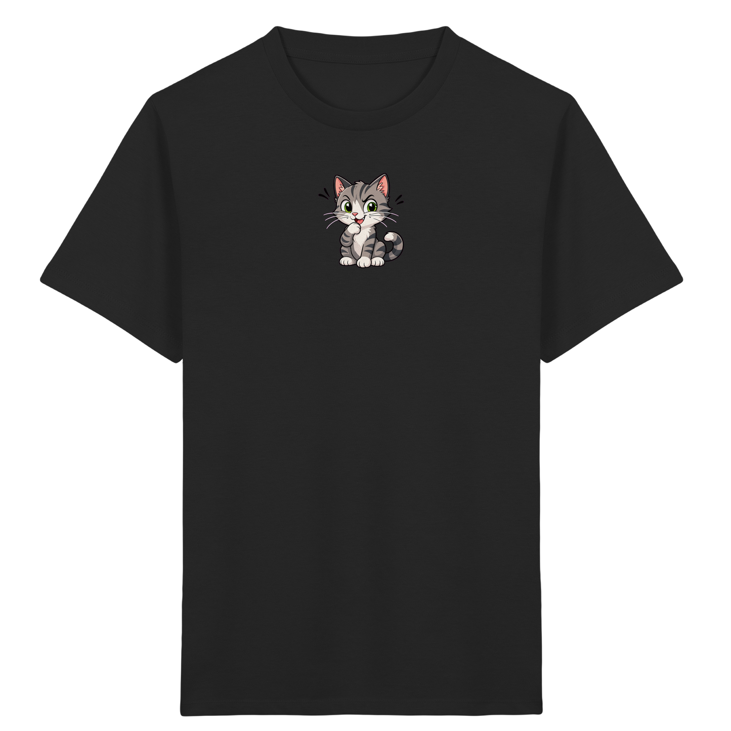 Cartoon Katze T-Shirt: Verspielter Blickfang! - Kinder Bio T-Shirt