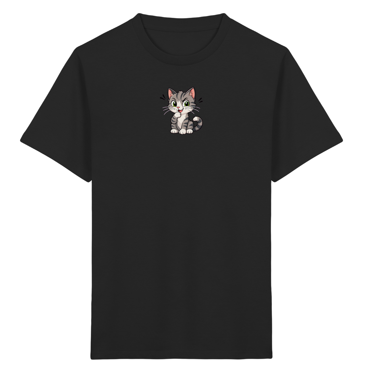 Cartoon Katze T-Shirt: Verspielter Blickfang! - Kinder Bio T-Shirt