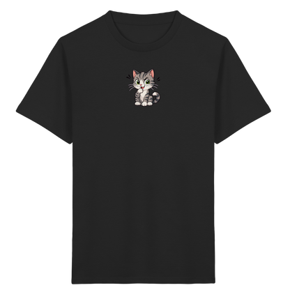 Cartoon Katze T-Shirt: Verspielter Blickfang! - Kinder Bio T-Shirt