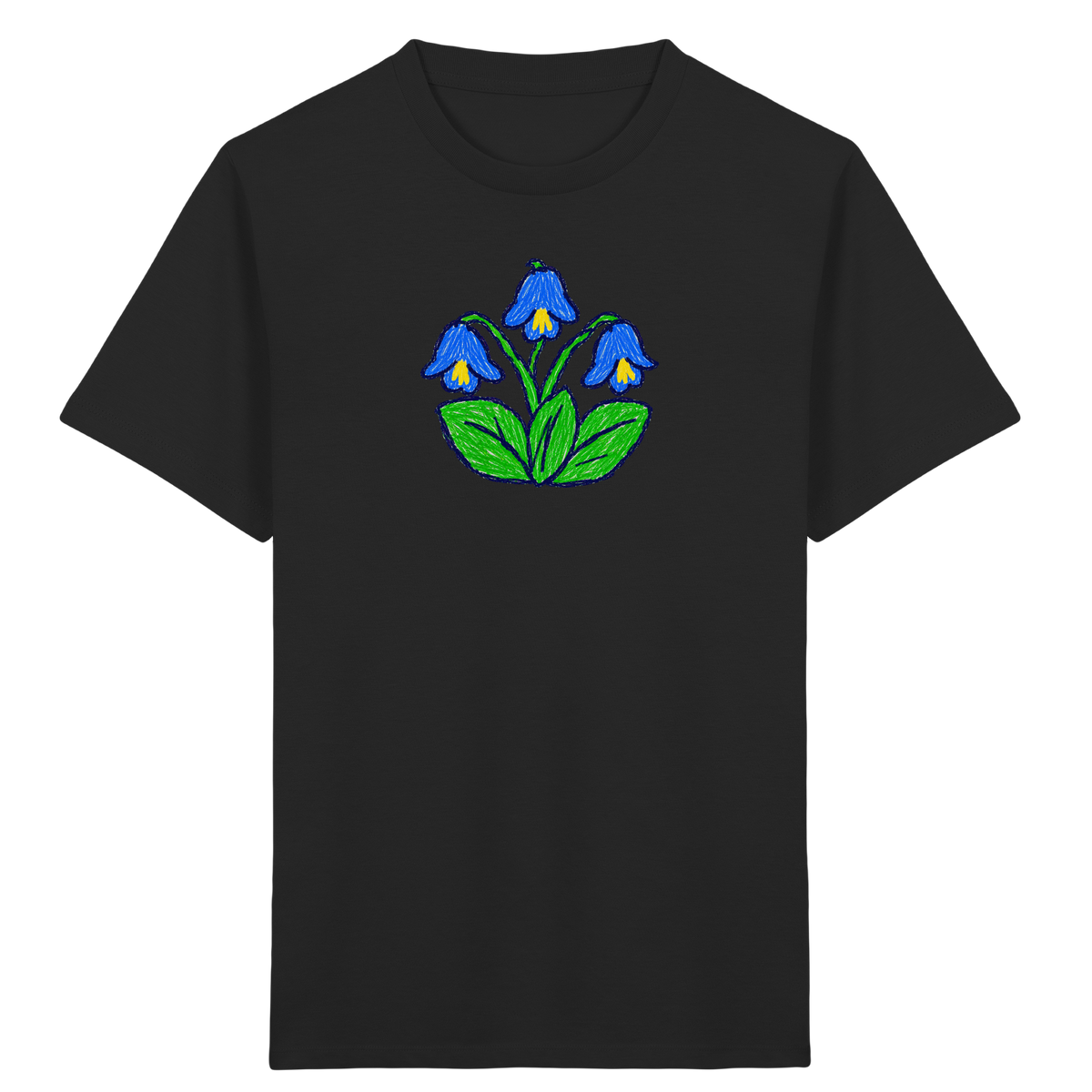 Kritzel Glockenblume Kinder Shirt - Kinder Bio T-Shirt Vorderseite