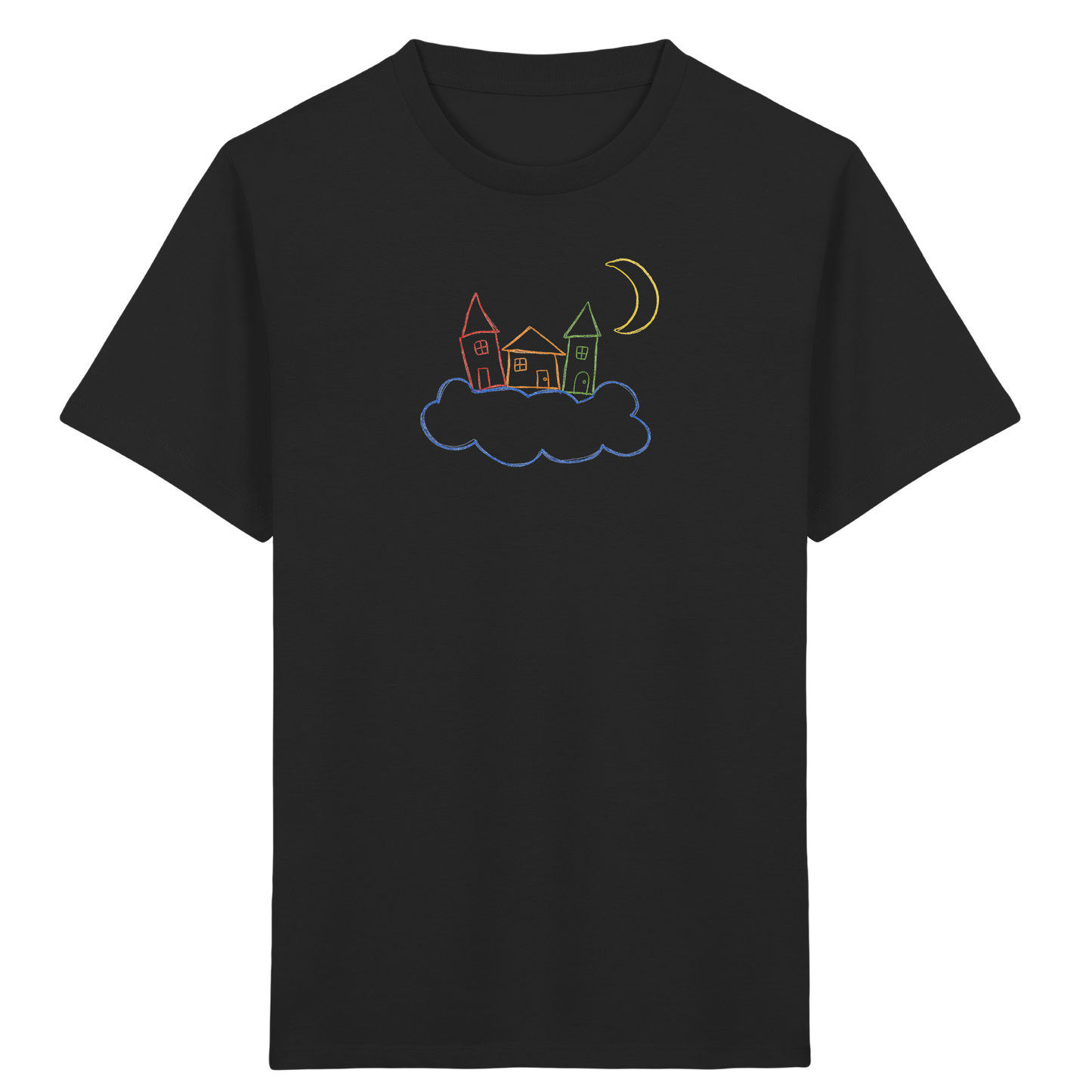 Verspieltes Kinder T-Shirt schwebende Häuser - Kinder Bio T-Shirt