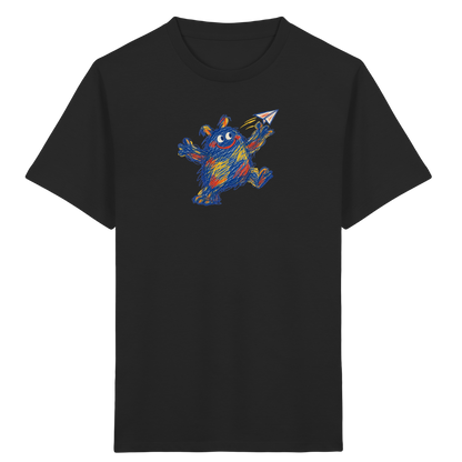 Papierfliegerwerfer Kritzelmonster Kinder Shirt - Kinder Bio T-Shirt Vorderseite