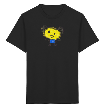 Kritzelkopf mit Doppeldutt - Kinder Bio T-Shirt Vorderseite
