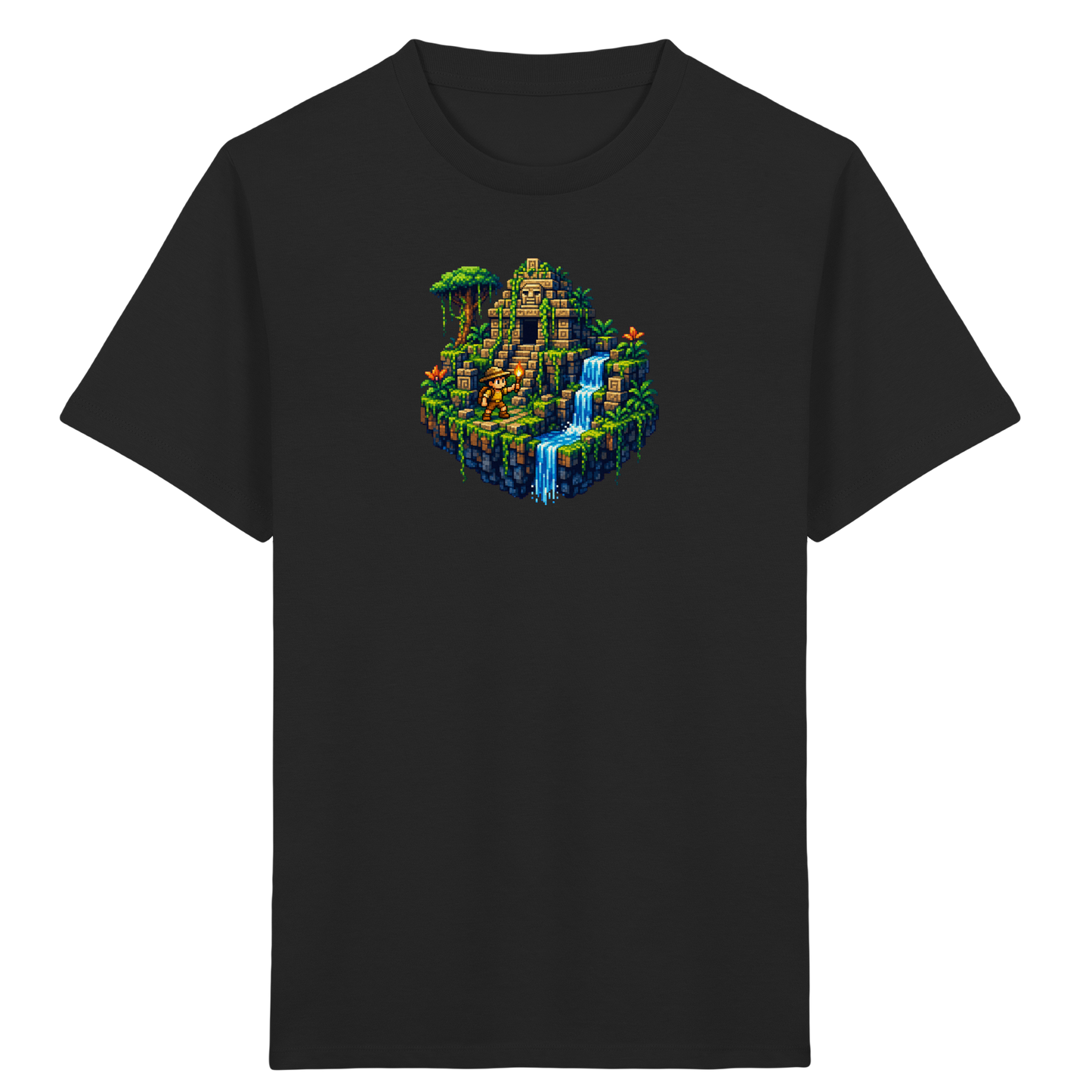 Pixel Dschungel Abenteuer Kinder T-Shirt - Kinder Bio T-Shirt