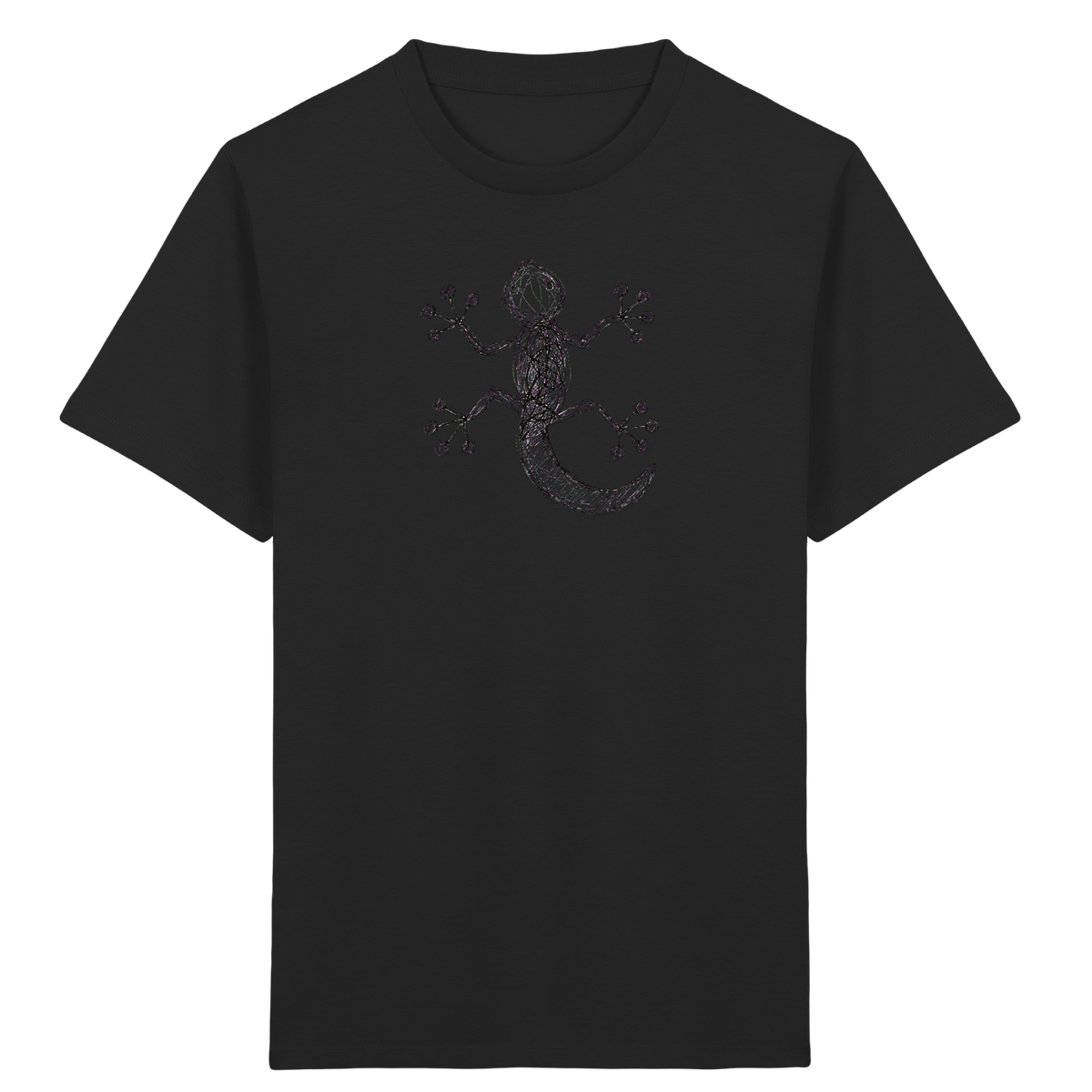 Gecko von oben gezeichnet - Kinder Bio T-Shirt Vorderseite