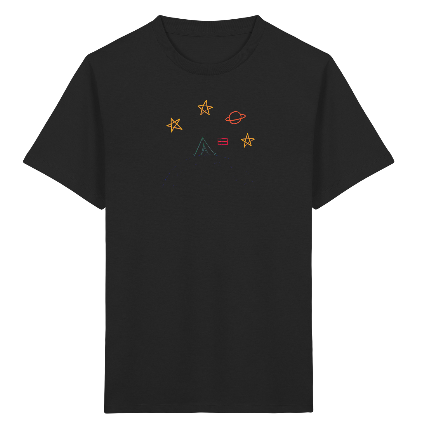 Abenteuerliches Weltraum Camping Kinder T-Shirt - Kinder Bio T-Shirt