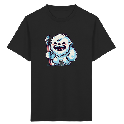 Yeti mit Eishockeyschläger Kinder T-Shirt