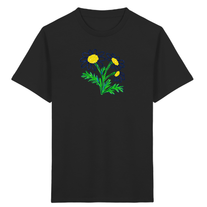 Kritzel-Kamille Kinder T-Shirt - Kinder Bio T-Shirt Vorderseite