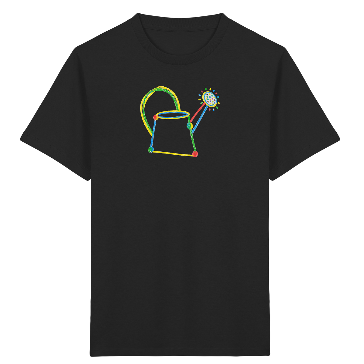 Bunte Kreide Gießkanne Kinder - Kinder Bio T-Shirt Vorderseite