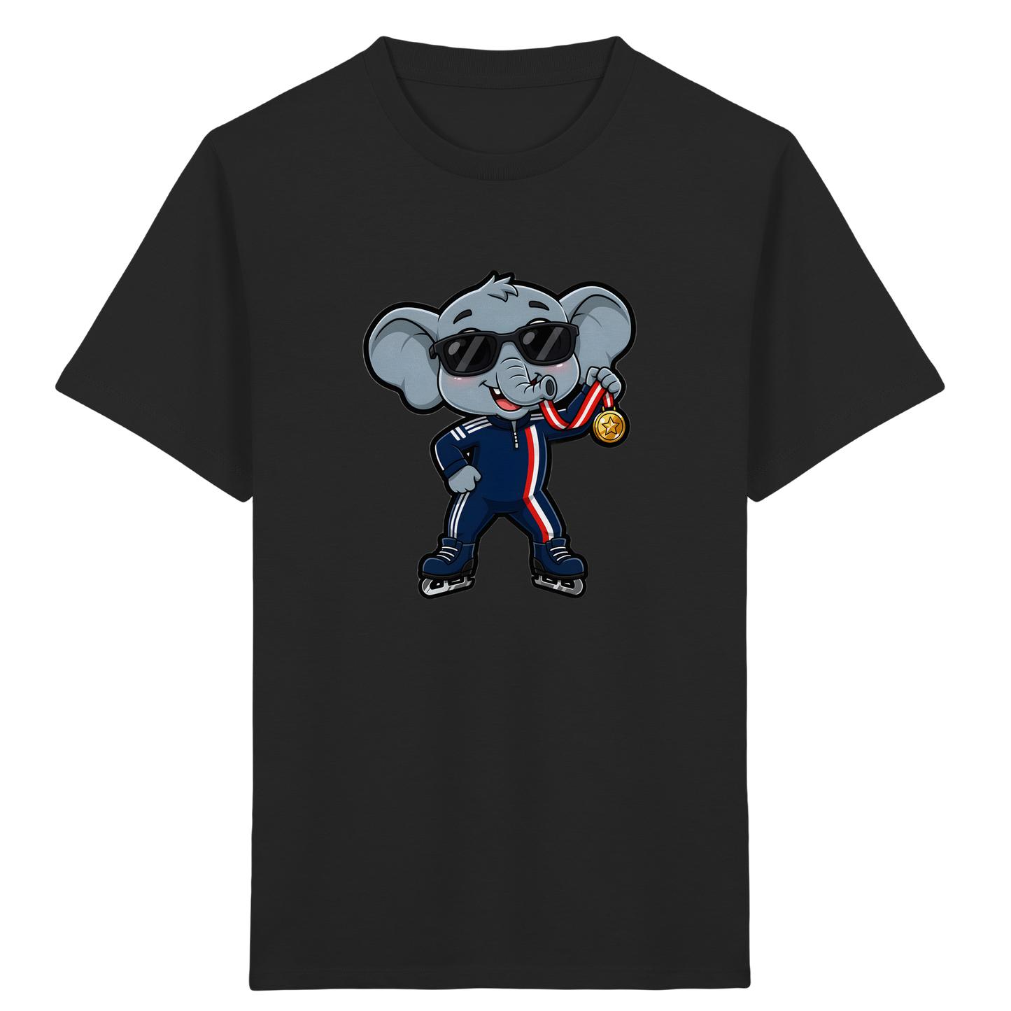 Eislaufender Elefant: Cooles T-Shirt für Kinder - Kinder Bio T-Shirt