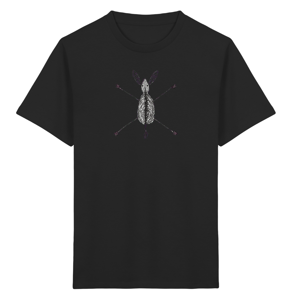Esel von oben gezeichnet - Kinder Bio T-Shirt Vorderseite
