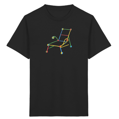 Bunte Liege mit Farbpunkten - Kinder Bio T-Shirt Vorderseite