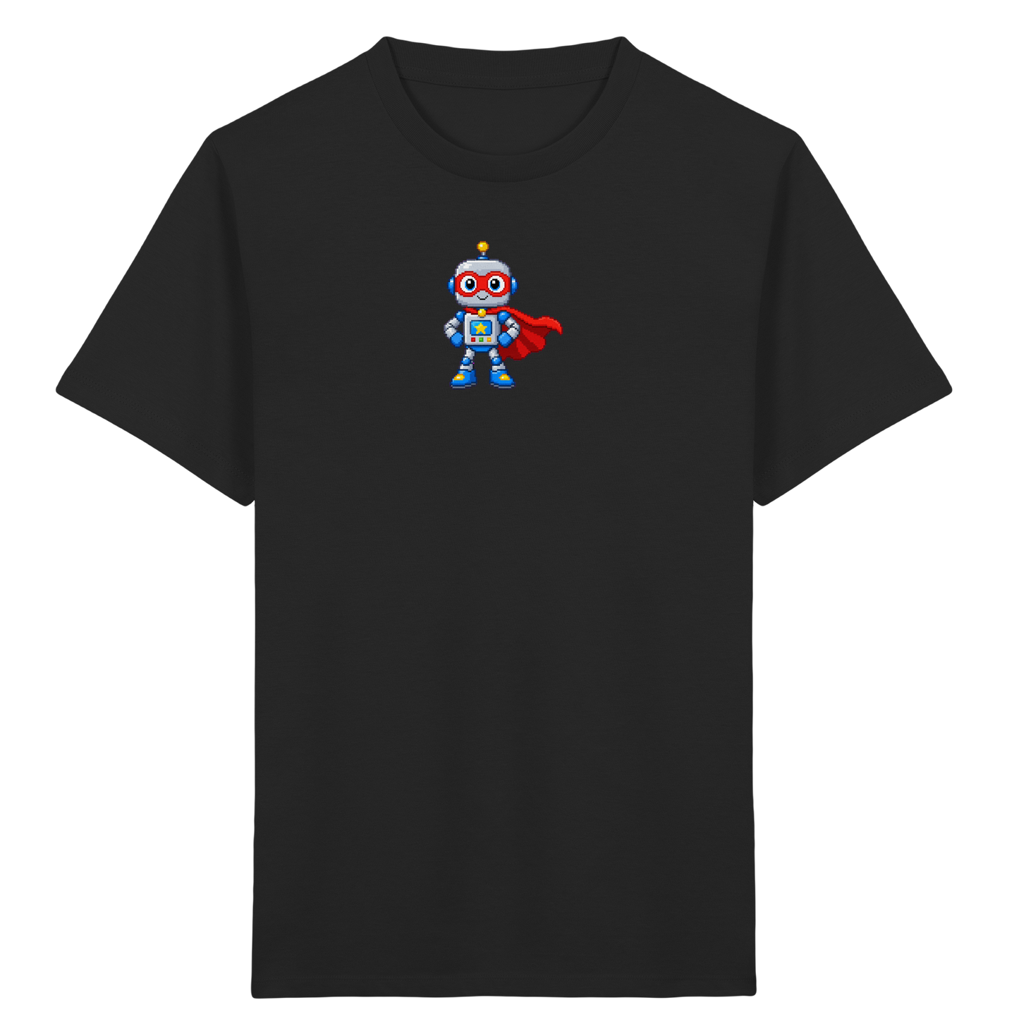 Pixel-Roboter Superhelden-Shirt: Freundliches Design - Kinder T-Shirt