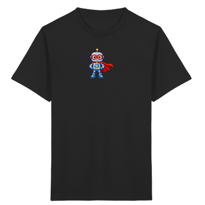 Pixel-Roboter Superhelden-Shirt: Freundliches Design - Kinder Bio T-Shirt