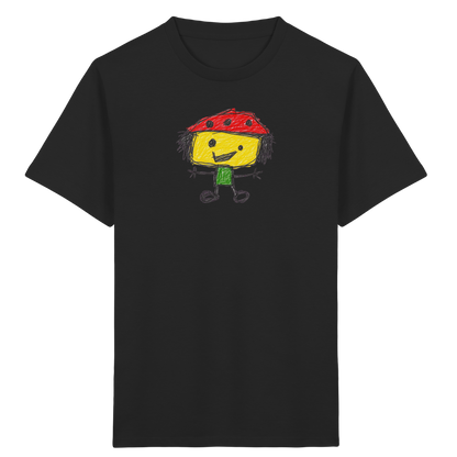 Kritzelkopf mit Tupfenhut - Kinder Bio T-Shirt Vorderseite