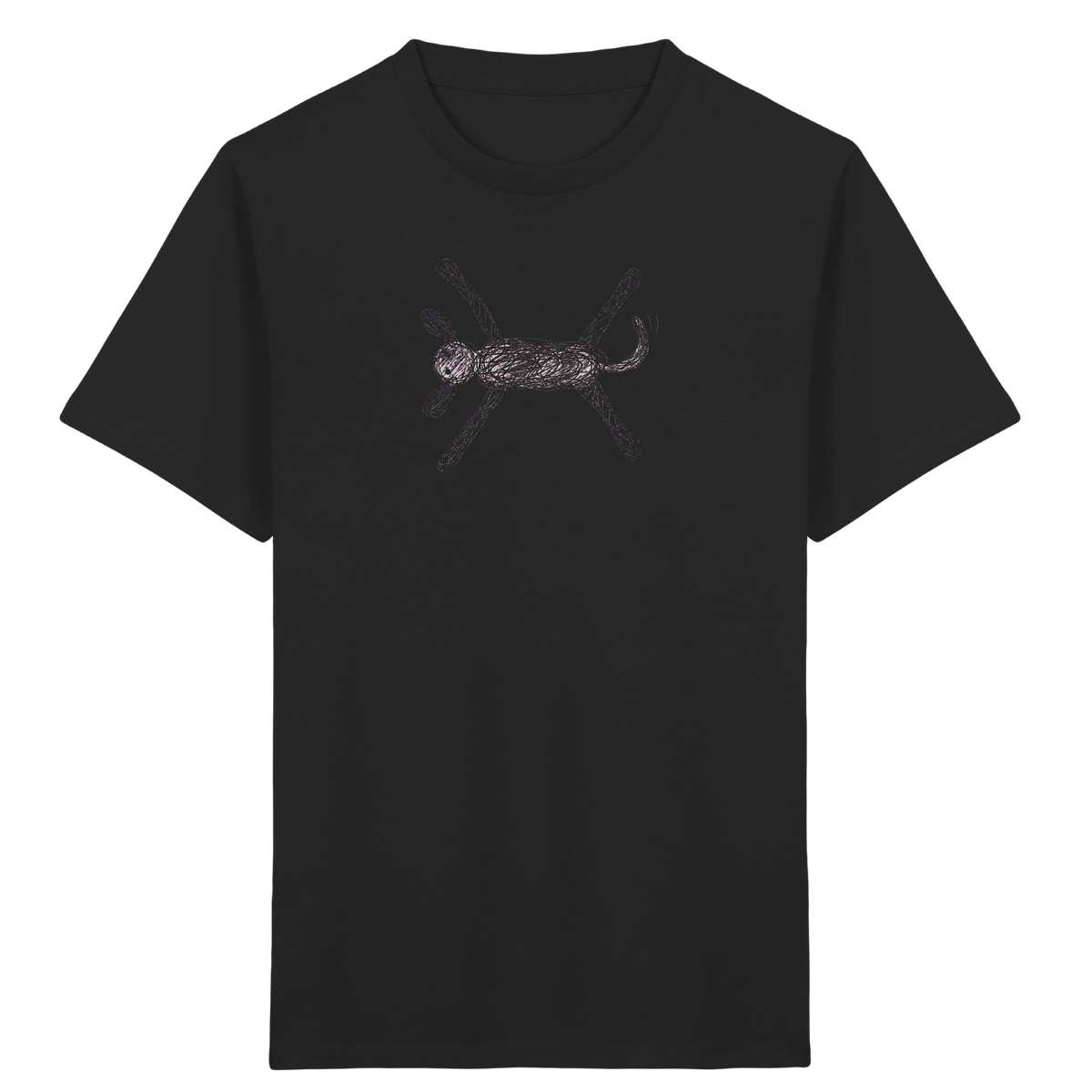 Hund von oben gezeichnet - Kinder Bio T-Shirt Vorderseite