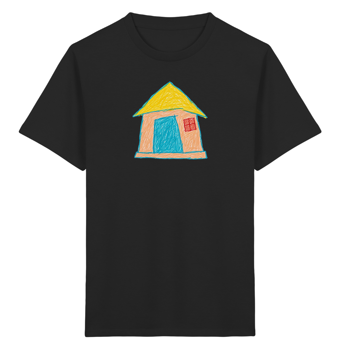 Pfirsichfarbenes Türhaus für Kinder - Kinder Bio T-Shirt Vorderseite