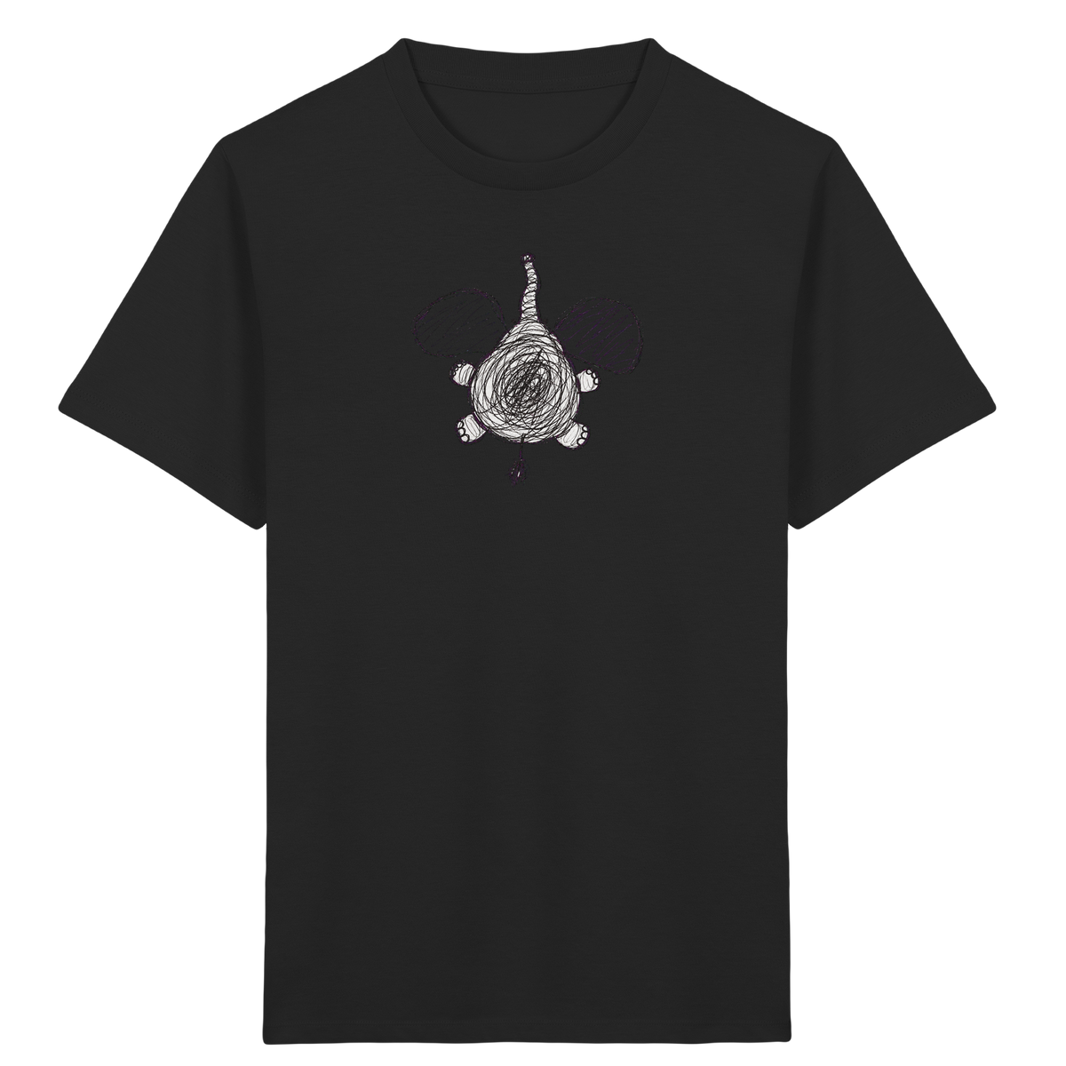 Elefant von oben gezeichnet - Kinder Bio T-Shirt Vorderseite