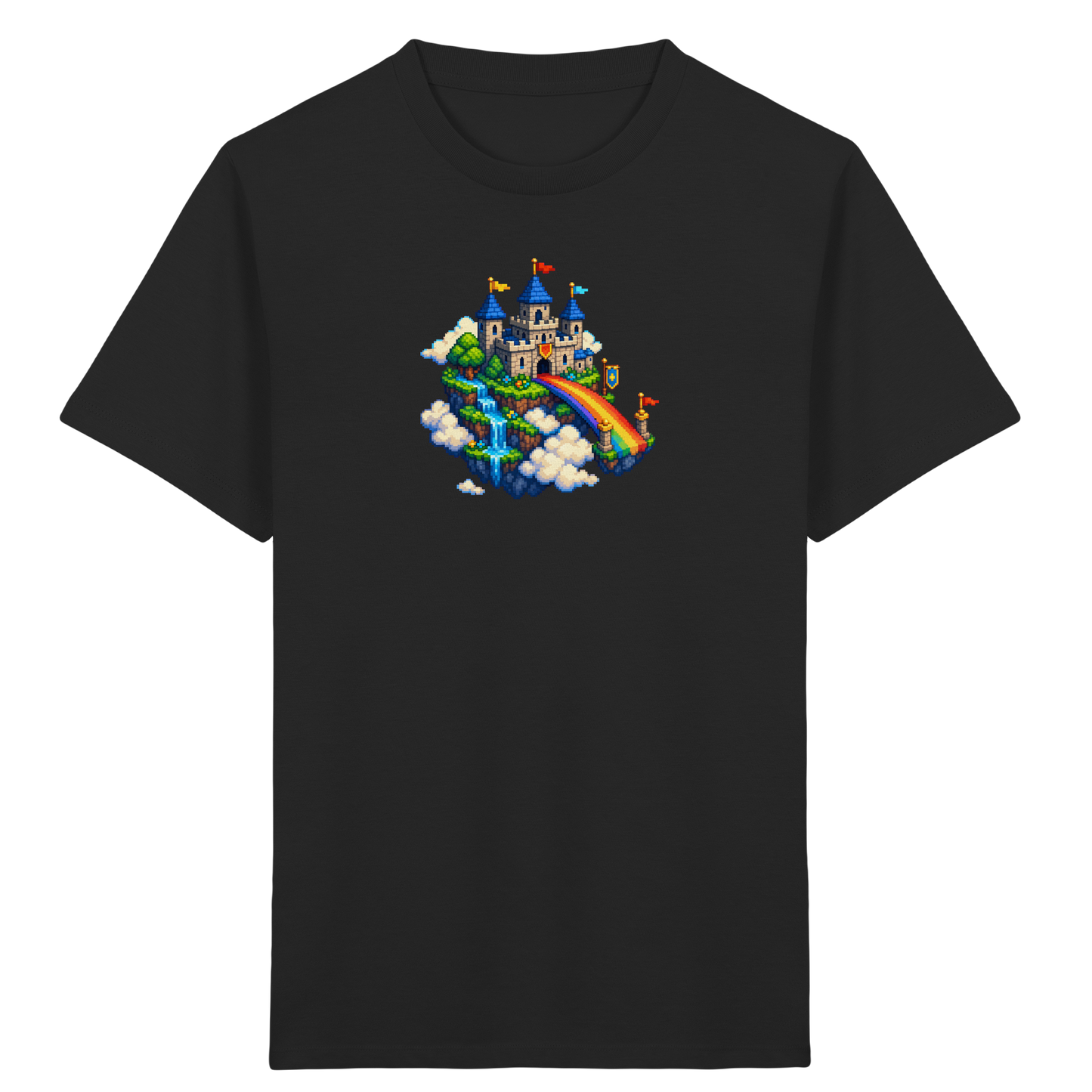 Magische Märchenburg im Pixel Art Design - Kinder Bio T-Shirt
