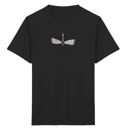 Storch von oben gezeichnet - Kinder Bio T-Shirt Vorderseite