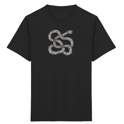 Schlange von oben gezeichnet - Kinder Bio T-Shirt Vorderseite
