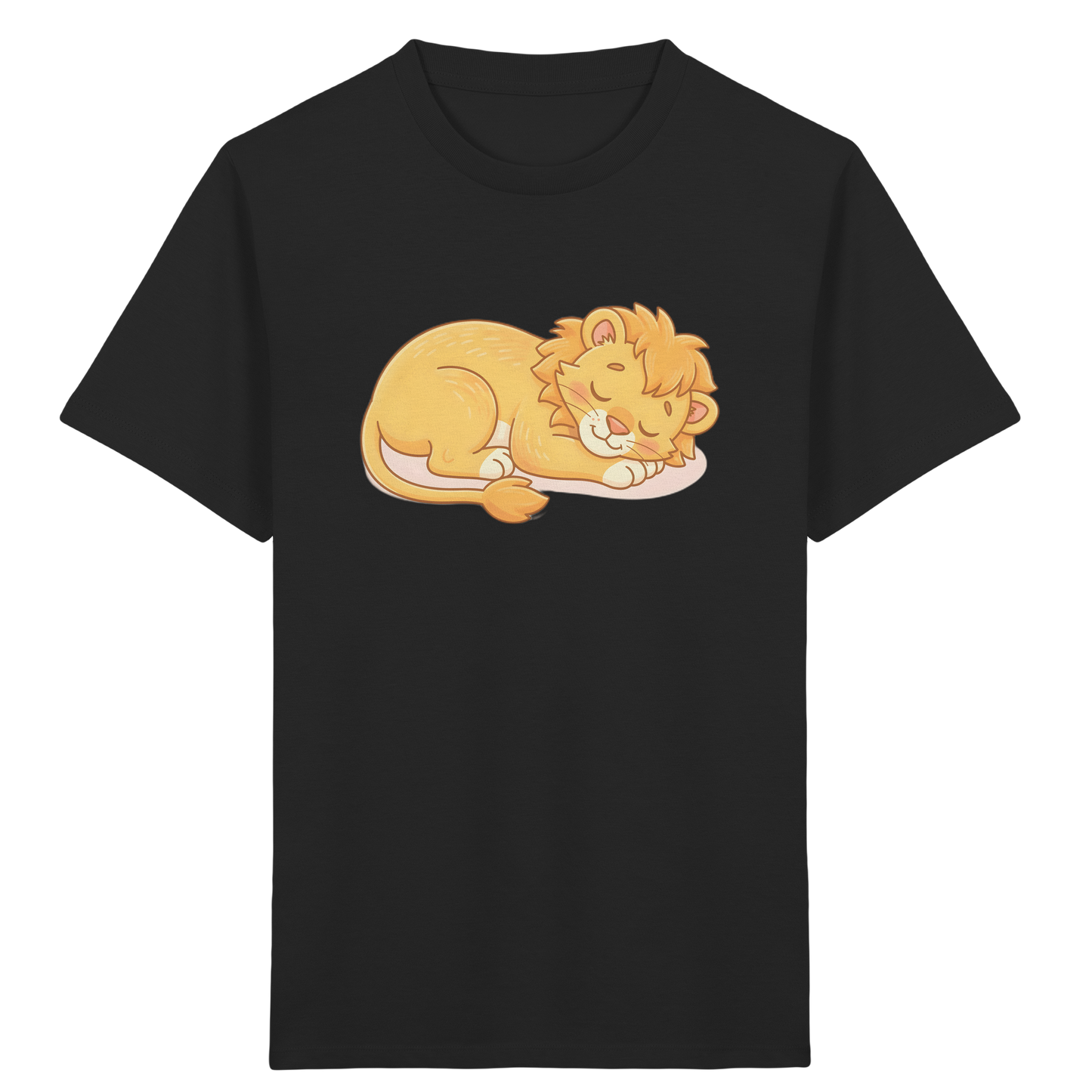 Kinder T-Shirt Schlafender Loewe - Black