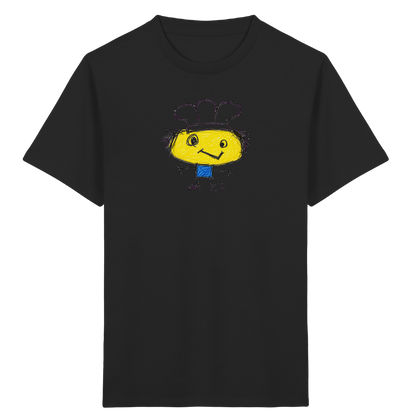 Kritzelkopf mit Kochmütze - Kinder Bio T-Shirt Vorderseite