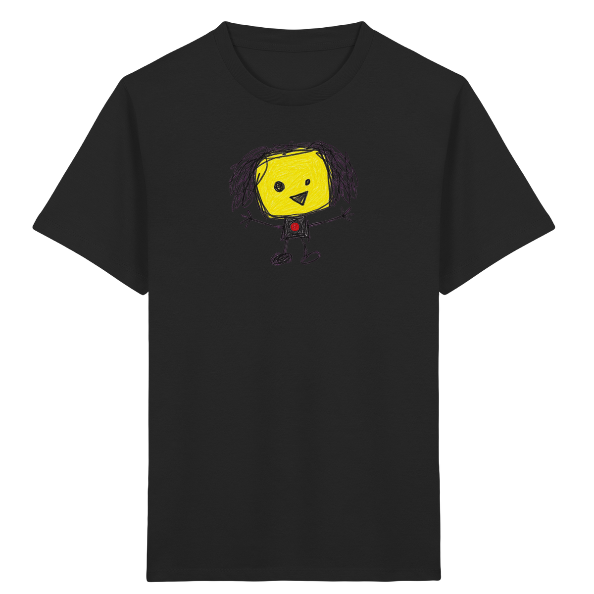 Kritzelkopf mit Wirbelhaar - Kinder Bio T-Shirt Vorderseite
