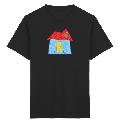 Rotes Knickdachhaus für Kinder - Kinder Bio T-Shirt Vorderseite
