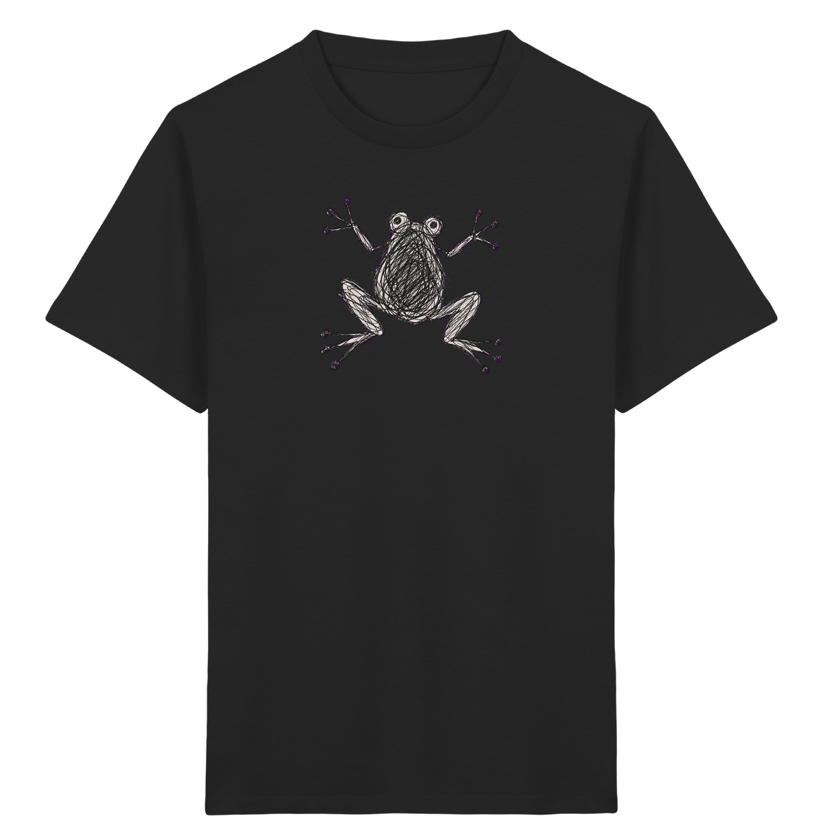Frosch von oben Kinderzeichnung - Kinder Bio T-Shirt Vorderseite