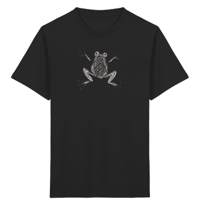 Frosch von oben Kinderzeichnung - Kinder Bio T-Shirt Vorderseite