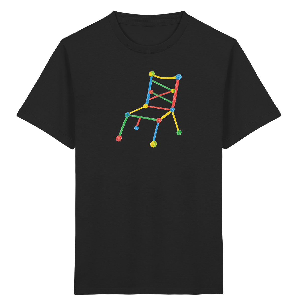 Bunter Kritzelstuhl für Kinder - Kinder Bio T-Shirt Vorderseite