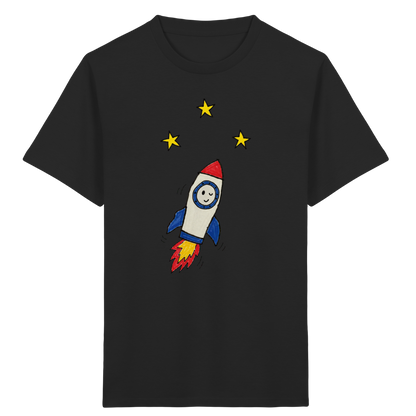 Fröhliches Raketen T-Shirt für Abenteurer - Kinder Bio T-Shirt