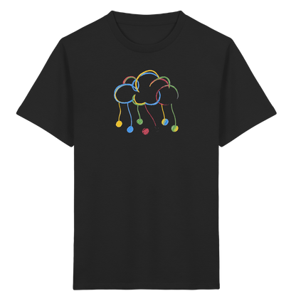 Bunte Farbpunkt Wolke - Kinder Bio T-Shirt Vorderseite