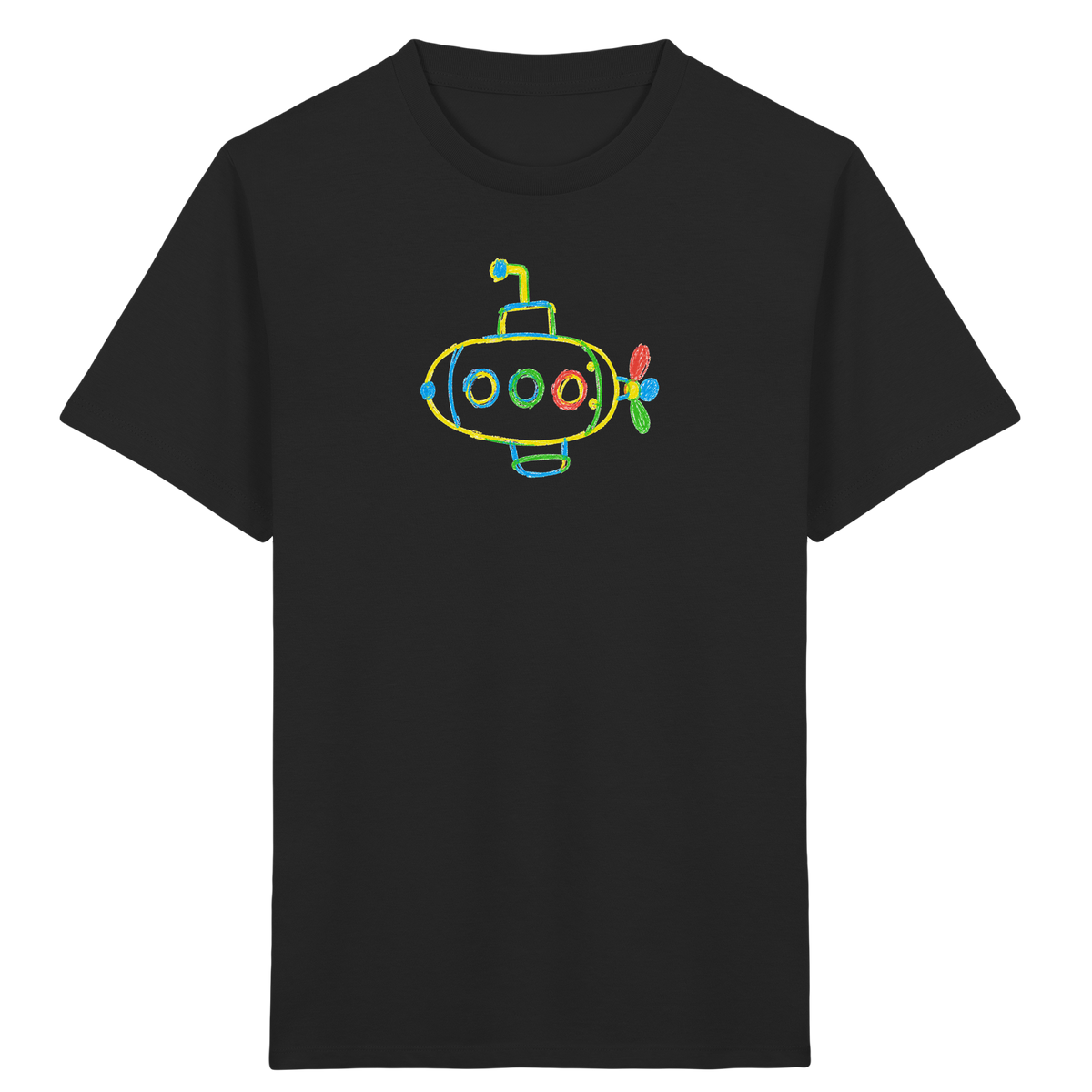 Farbpunkt U-Boot Abenteuer - Kinder Bio T-Shirt Vorderseite