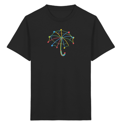 Bunter Farbpunkt Regenschirm - Kinder Bio T-Shirt Vorderseite