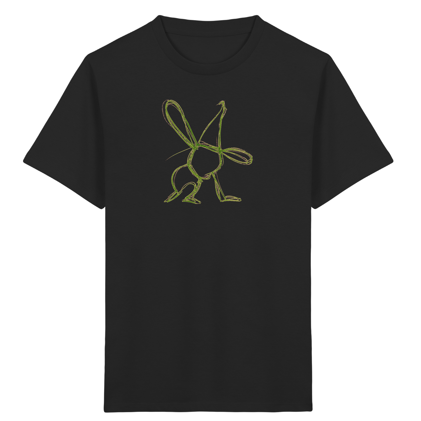 Moosgrüner Wackelhase mit Schultüte - Kinder Bio T-Shirt