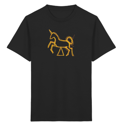 Currygelbes Einhorn zur Einschulung - Kinder Bio T-Shirt