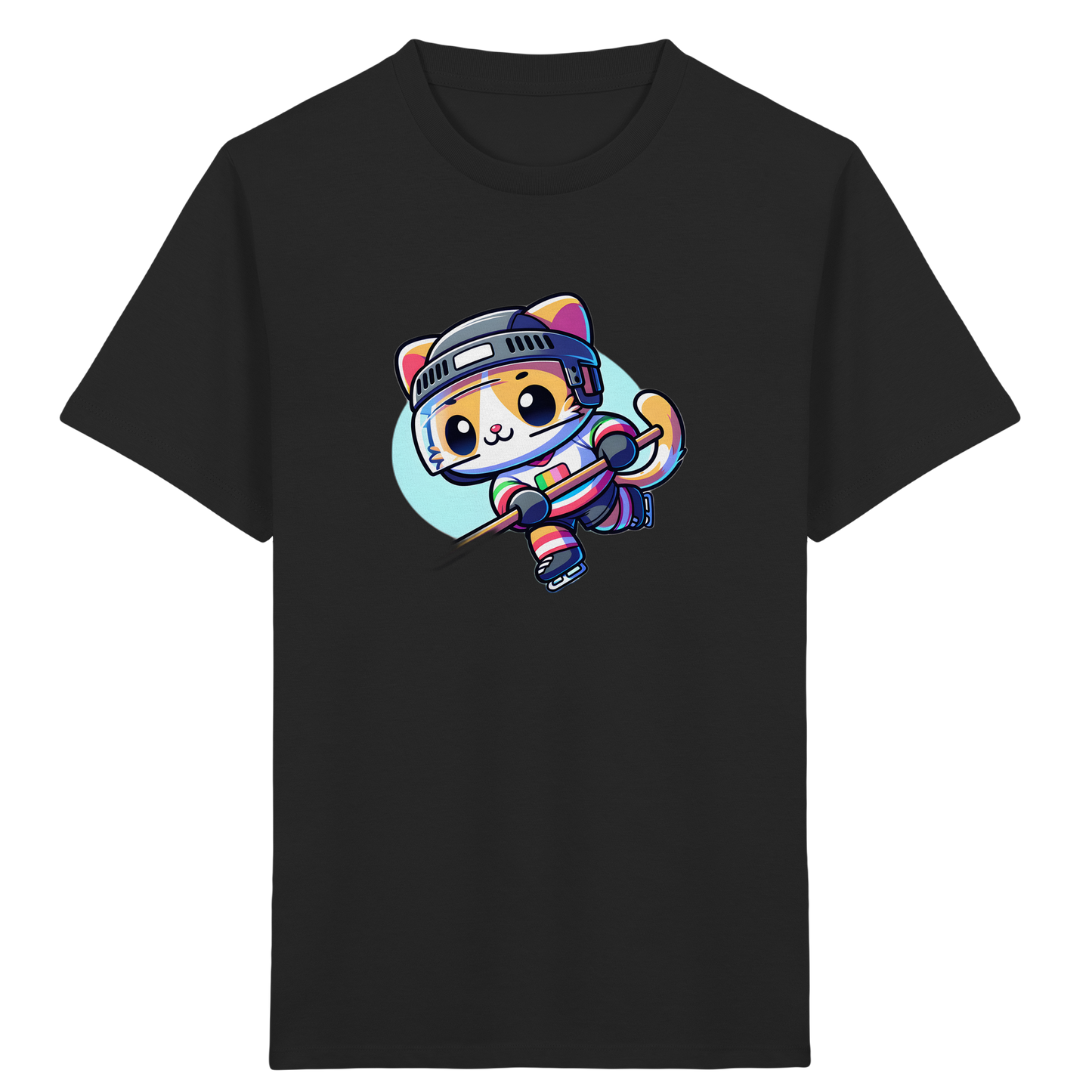 Eishockey Katze: Fröhliches Kinder T-Shirt