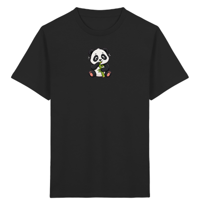 Niedlicher Panda isst Bambus T-Shirt - Kinder Bio T-Shirt